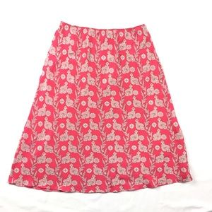 GAP Y2K Silk Paisley Print Slip Skirt Pink Small